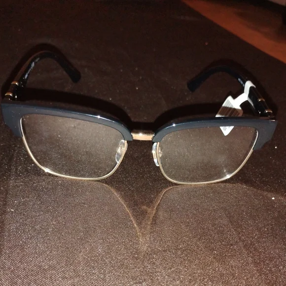 Versace Black and Gold Rimless Half-Frame Sunglasses s-l400.jpg main image 4